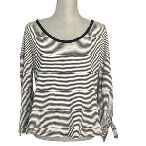 GAP Oversized Crew Neck Long Sleeve Navy & White Striped T-Shirt Size S